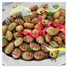 Restaurant Afrin-gegrillte Oliven